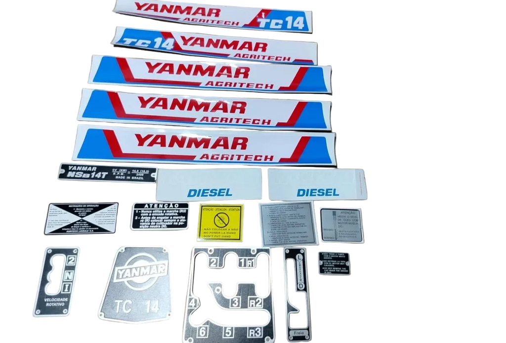 Kit Decalque Adesivo Yanmar Tc14
