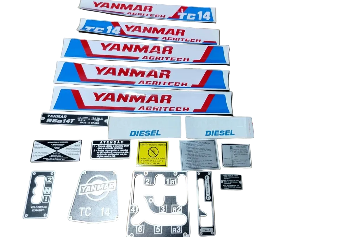 Kit Decalque Adesivo Yanmar Tc14