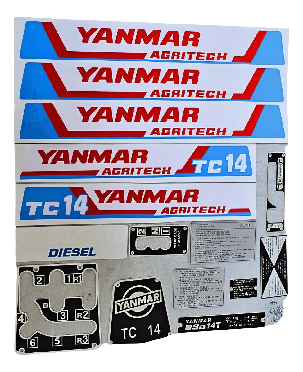 Kit Decalque Adesivo Yanmar Tc14
