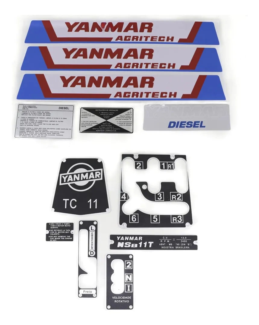 Kit Decalque Adesivo Yanmar Tc11