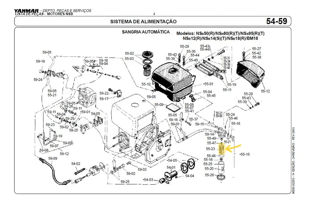 Filtro De Combustível Original Yanmar Ns50 Ns75 Ns90 Tc14