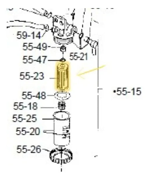 Filtro De Combustível Original Yanmar Ns50 Ns75 Ns90 Tc14